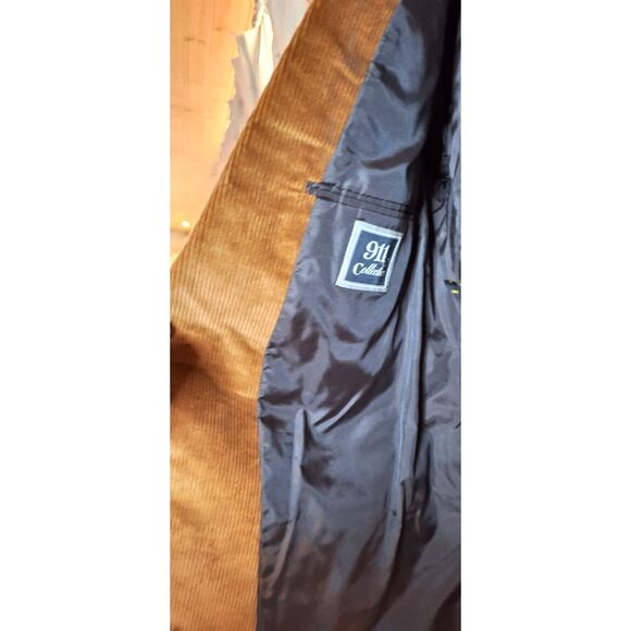 Mens Vtg 911 Collection Brown Corduroy 2 Button Sport Coat Blazer Size 42R NWT - Picture 10 of 14